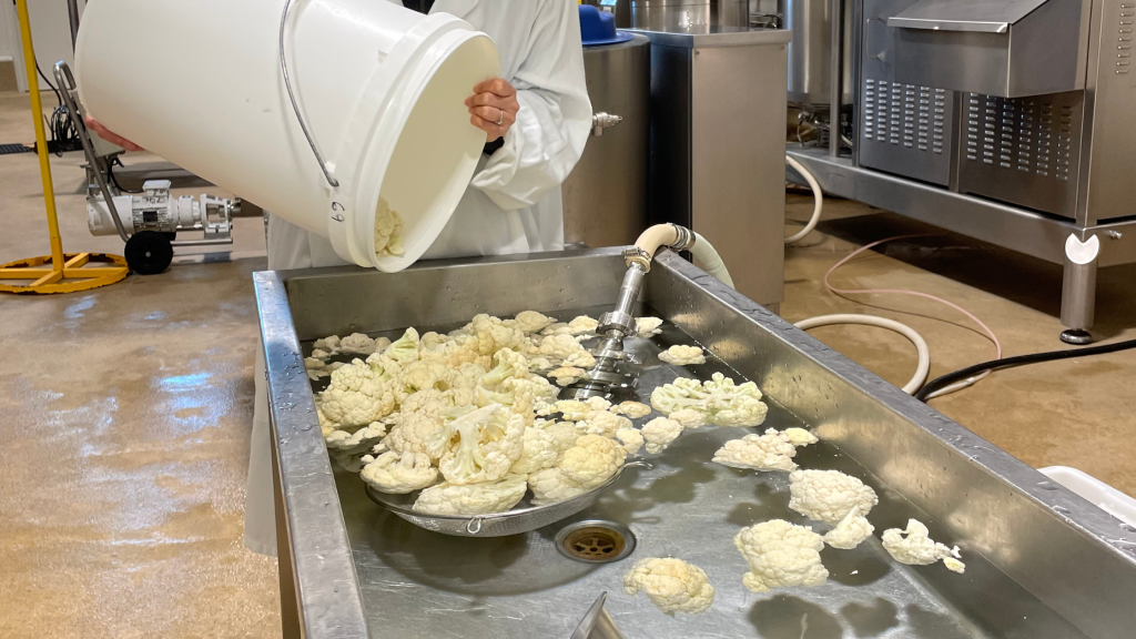 Cauliflower florets for vegan ice cream. 