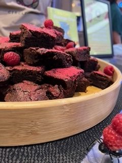 Raspberry insect brownies by Circle Harvest. 