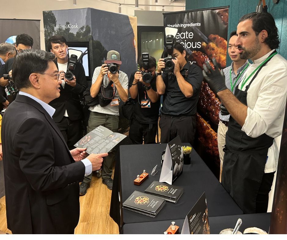 Singapore’s Deputy Prime Minister Mr. Heng Swee Keat (L) at opening of Nurasa food tech innovation centre. 