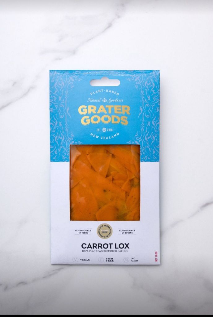 New Zealand plant-based meat company Grater Goods has released its first alternative seafood products, including lox made from carrots.  